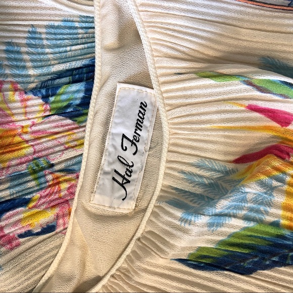 Vintage 70’s HAL FERMAN Boho Asian floral Dress - Picture 7 of 7